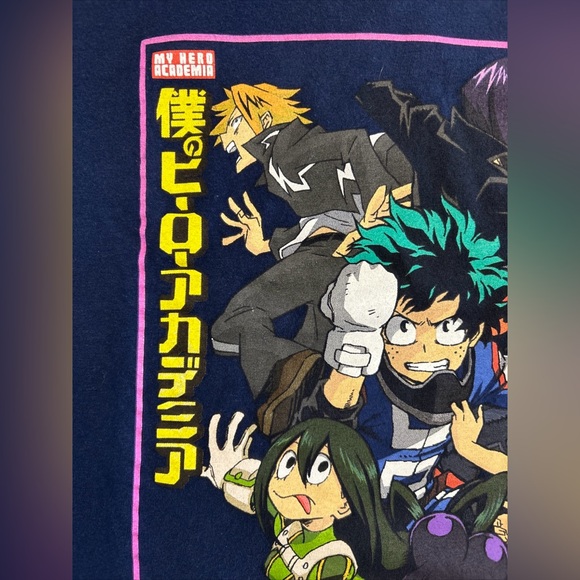 My Hero Academia-Shirt Mens Medium-Blue Graphic Short Sleeve Cotton Adult-Anime - Picture 4 of 11